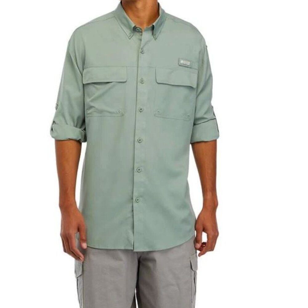 OCEAN + COAST Men's XX-Large Green Fishing Performance Long Sleeve Button Down
